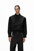 Striped Stand Collar Jacket