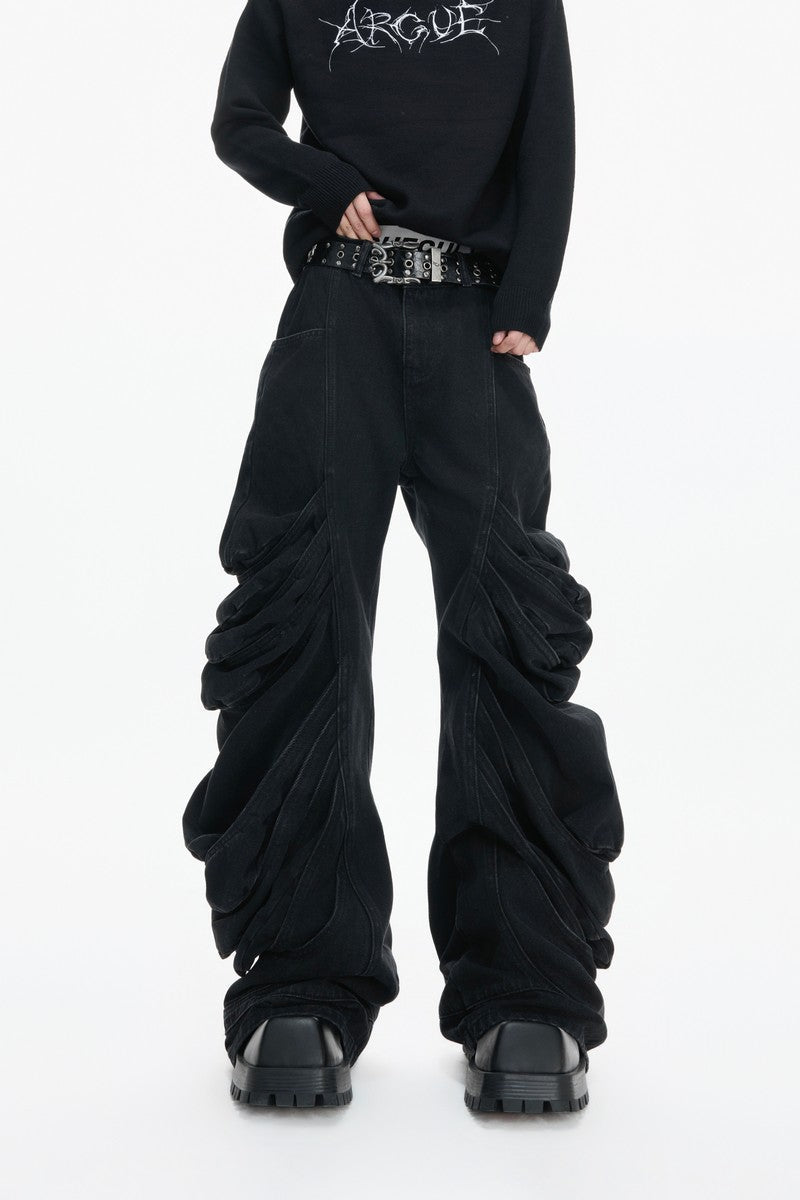 Deconstructed Washed Stacked Jeans