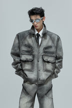 Vintage Cement Grey Denim Jacket