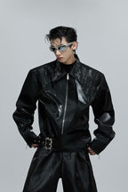 Glossy Layered Rhinestone Jacket