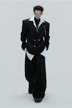 Striped Cinched Waist Trousers