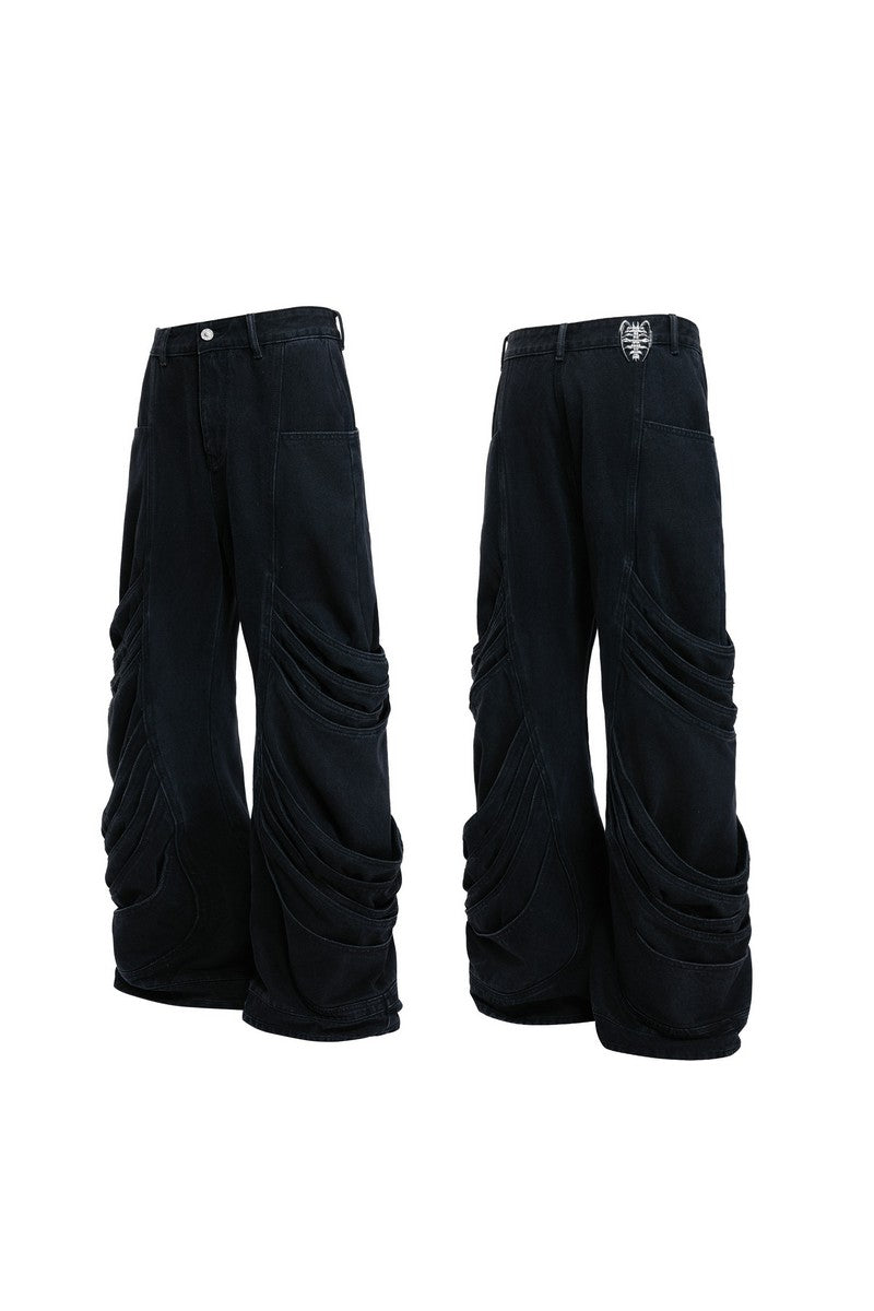 Deconstructed Washed Stacked Jeans