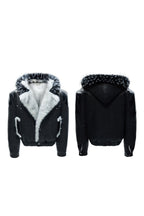 Faux Fur Pattern Puffer Jacket