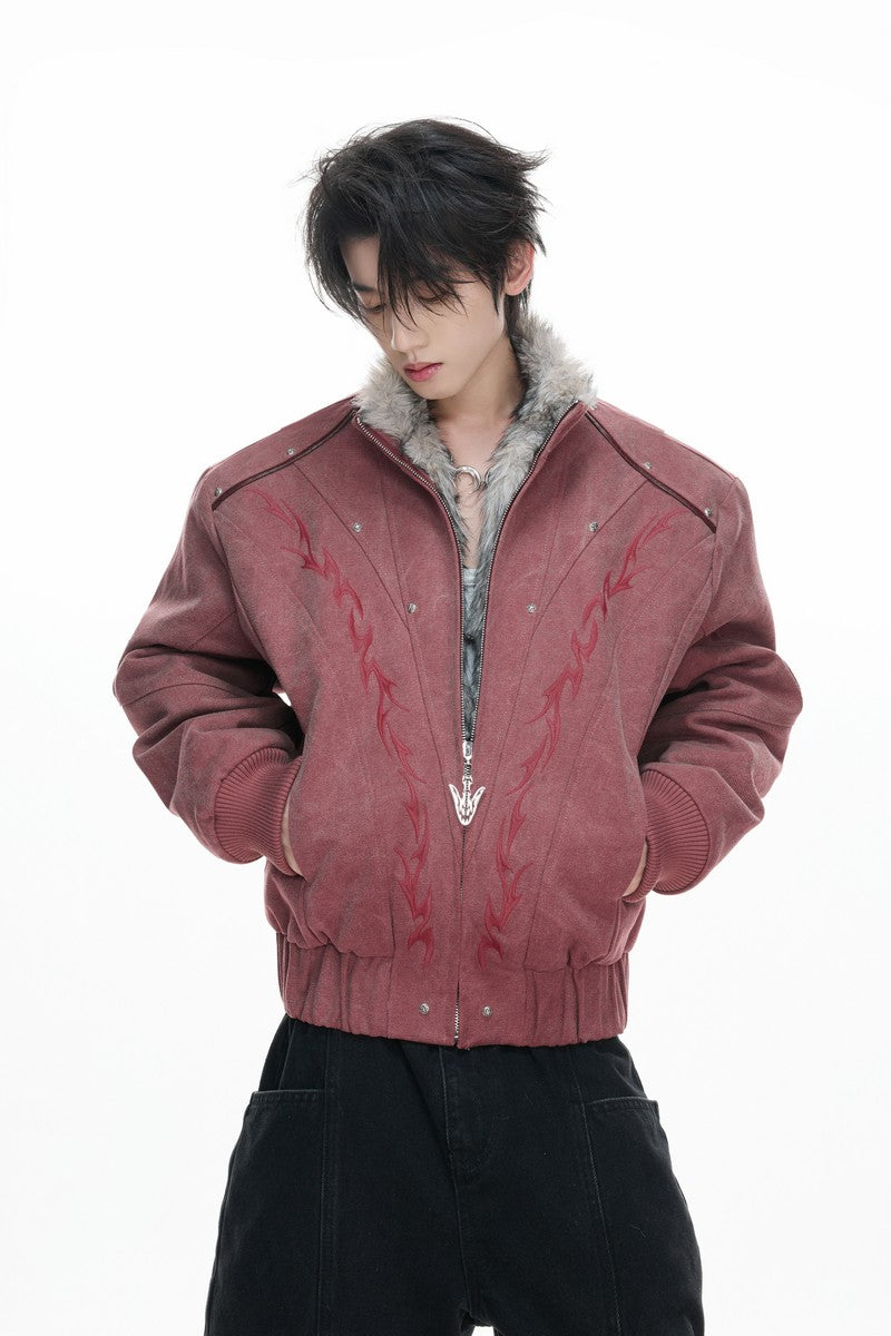 Washed Canvas Fleece Jacket