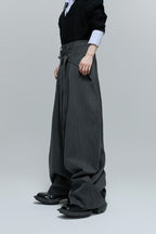 Deconstructed Striped Wide Leg Trousers