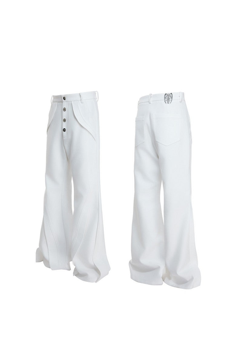 Deconstructed Flare High Waist Pants