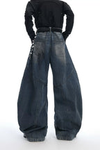 Raw Denim Pearl Wide-Leg Jeans