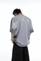 Silver Mesh Baseball Tee
