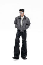 Matte Leather Zip Pants