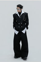 Striped Cinched Waist Trousers