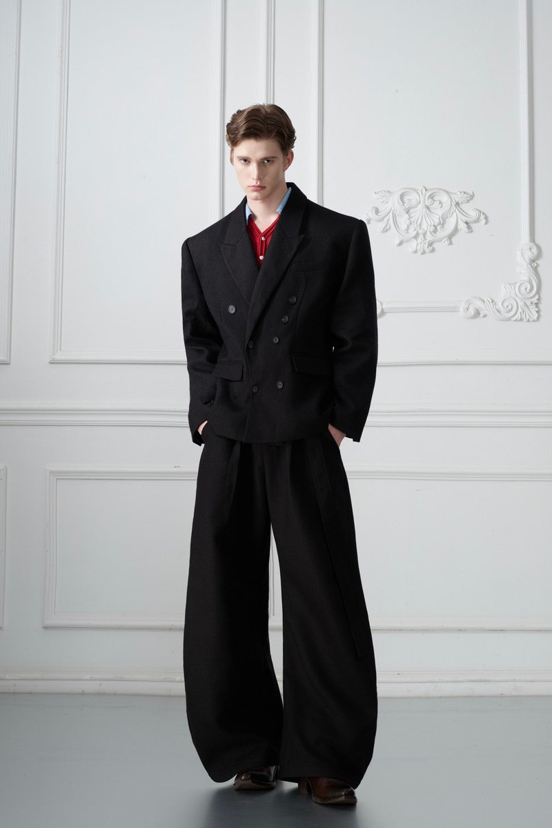 Waffle Textured Pearl Trousers