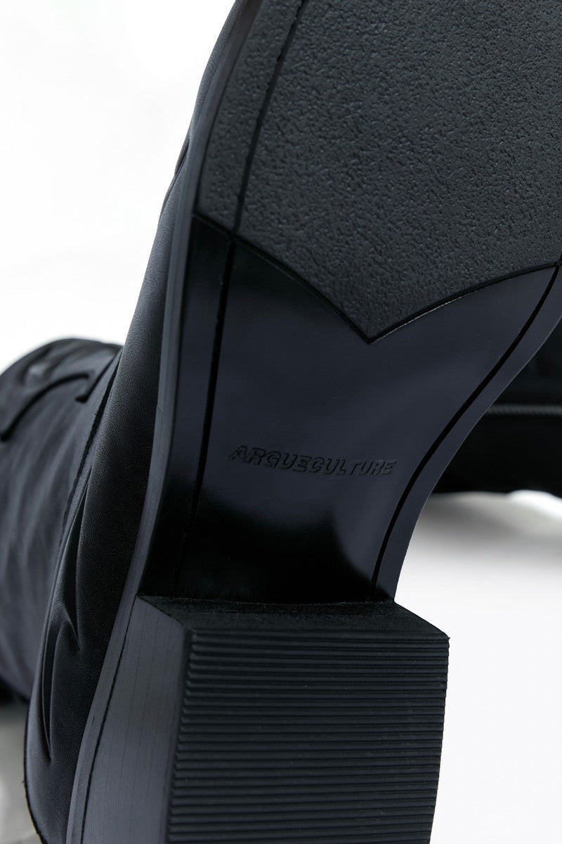 Embossed Spine Leather Chelsea Boots