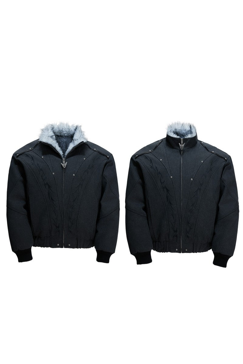 Washed Canvas Fleece Jacket