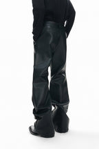 Waxed Clasp Leather Pants
