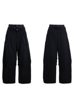Double-Waist Layered Wide-Leg Trousers