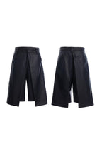 Double Layer Faux Leather Shorts