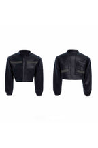 Deconstructed Patchwork Short Leather Jacket