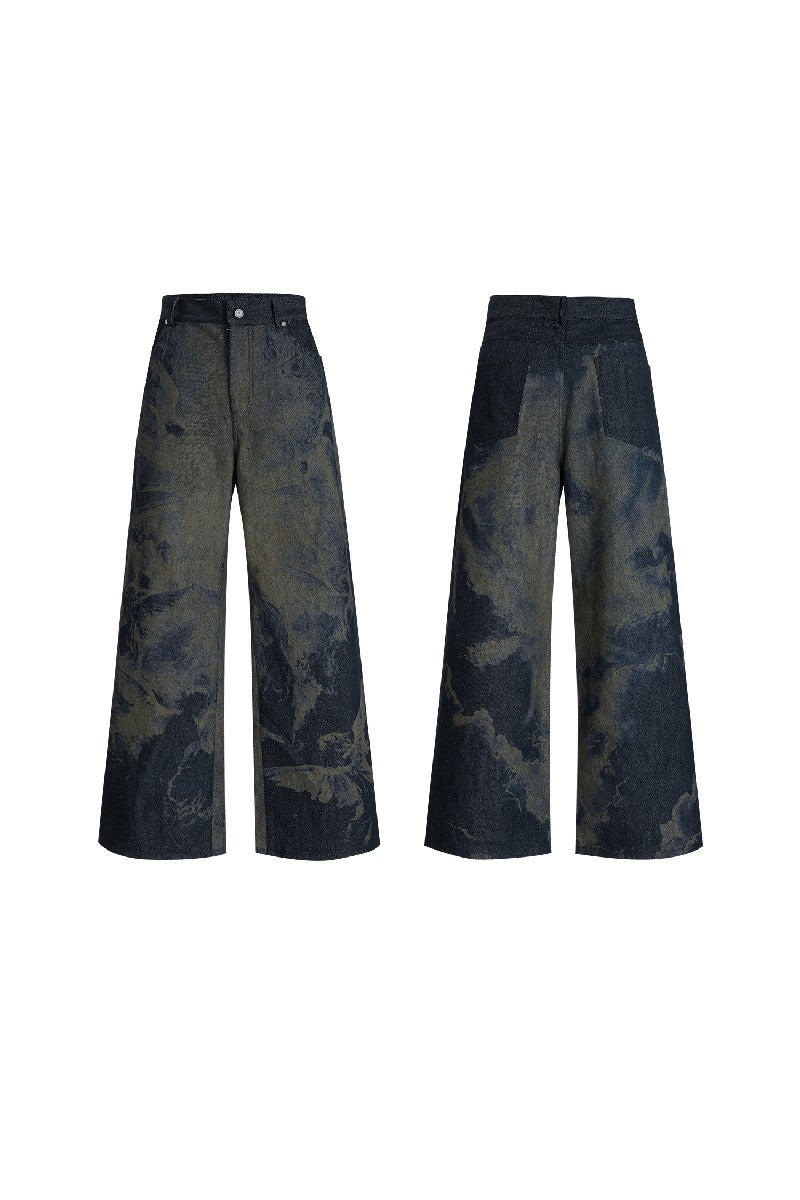Laser Cut Baggy Jeans