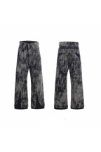 Painted Distressed Flare Denim