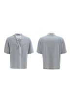 Silver Tie Print Short Sleeve Tee