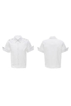 Metal Buckle Deconstructed Shirt