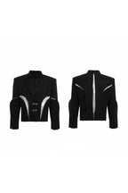 Deconstructed Textured Cropped Blazer