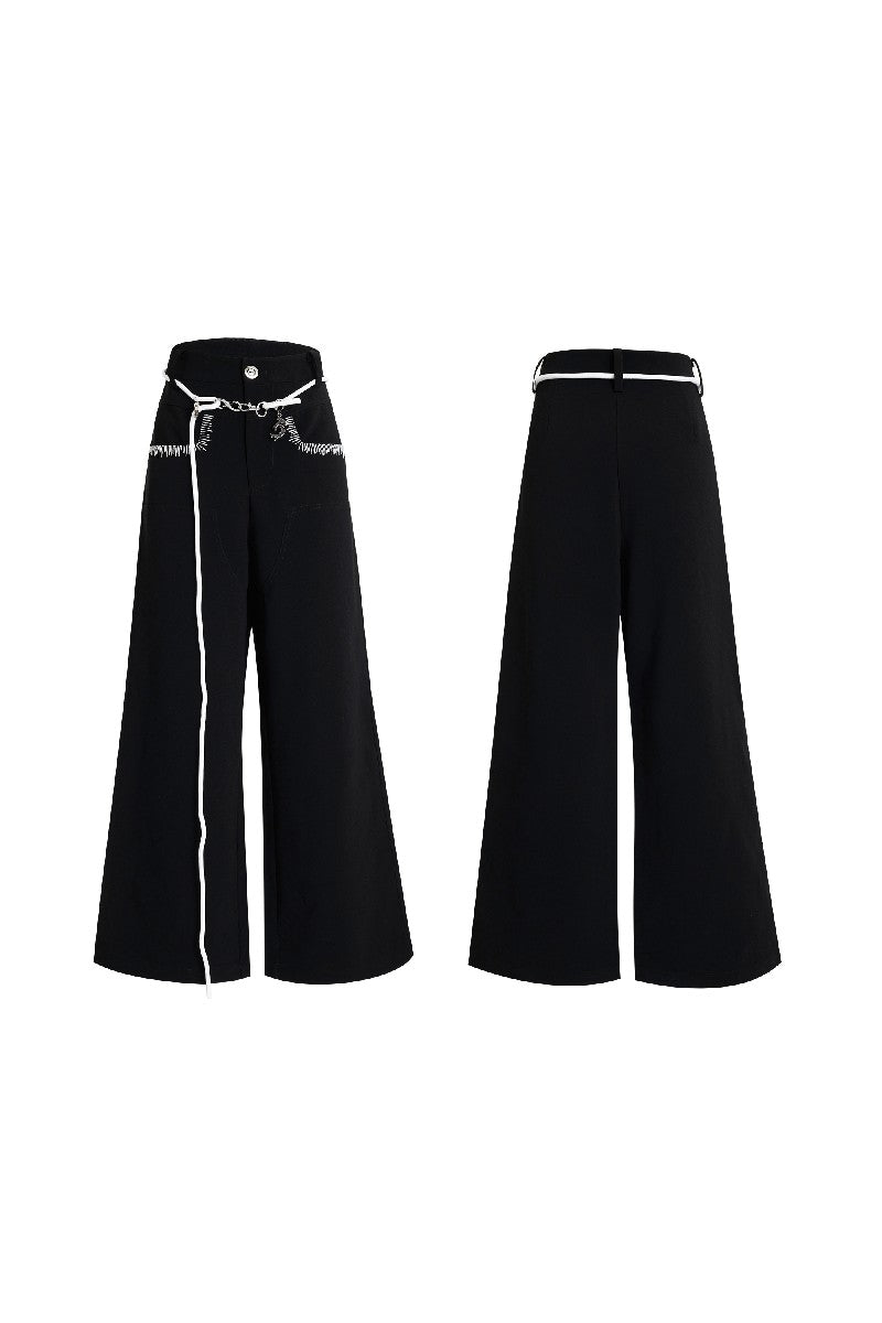 Silky Drawstring Pocket Trousers