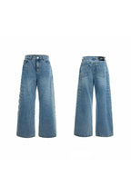 Washed Spine Studded Denim