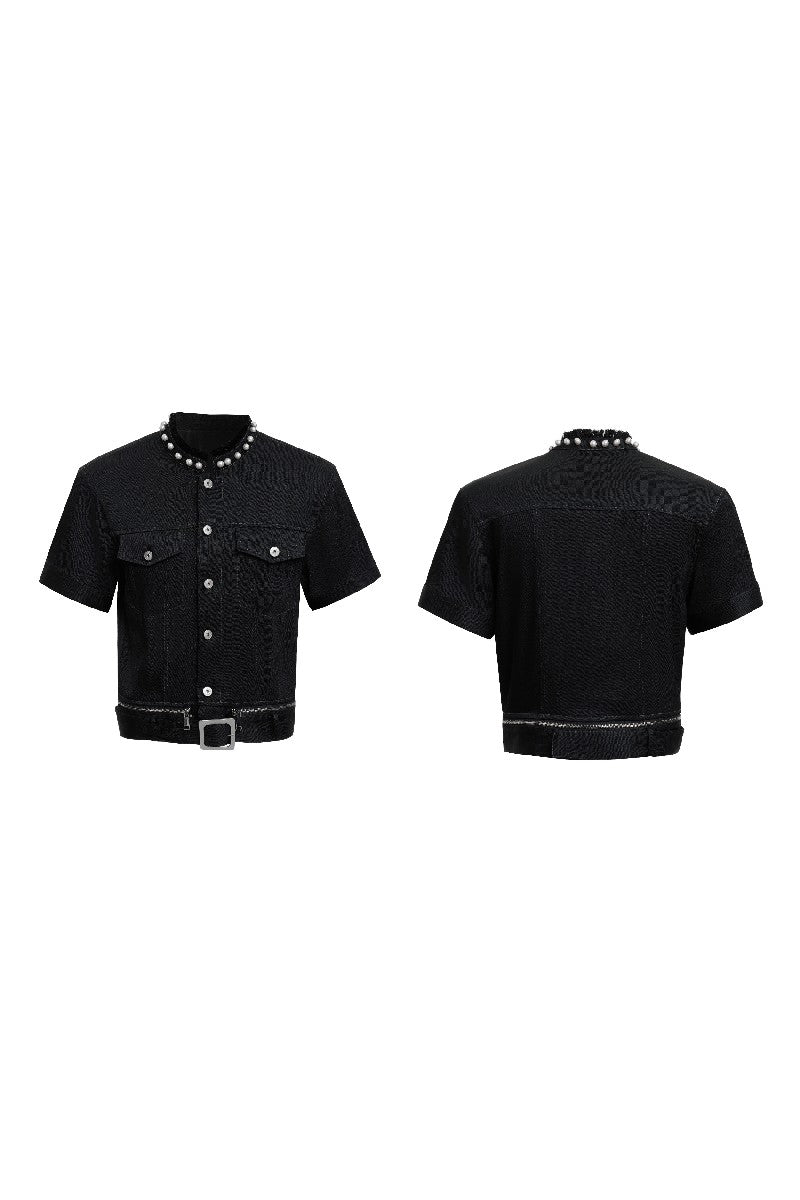 Pearl Trim Denim Shirt