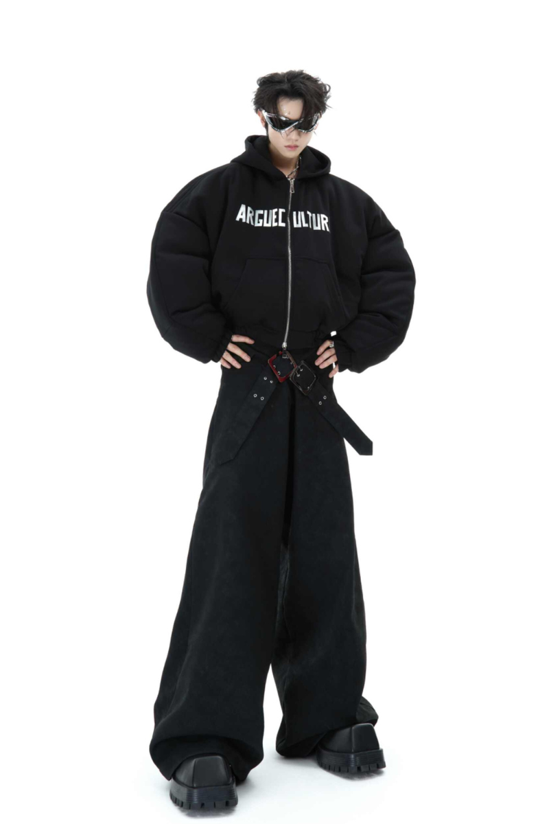 Cropped Hooded Bomber Jacket