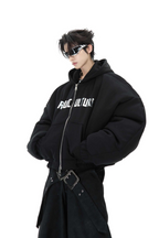 Cropped Hooded Bomber Jacket