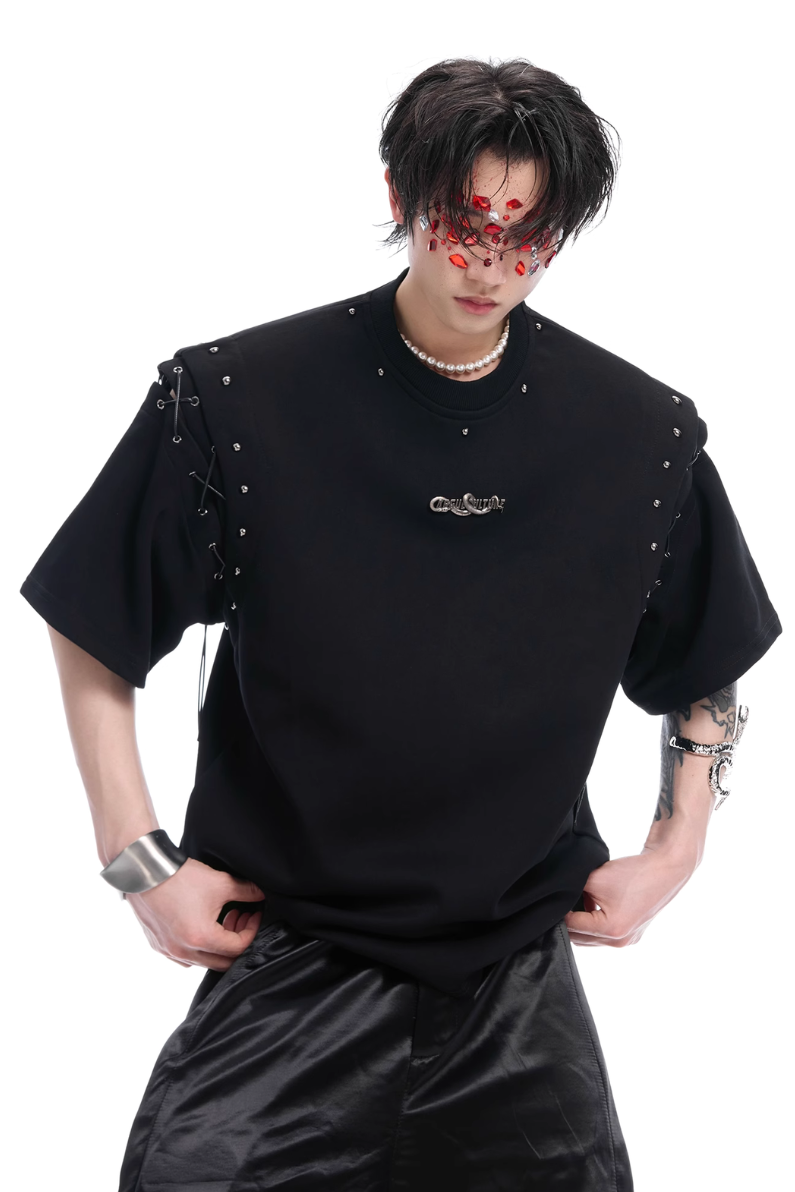 Deconstructed Strap Cutout Tee