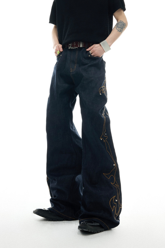 Vintage Contrast Stitch Jeans