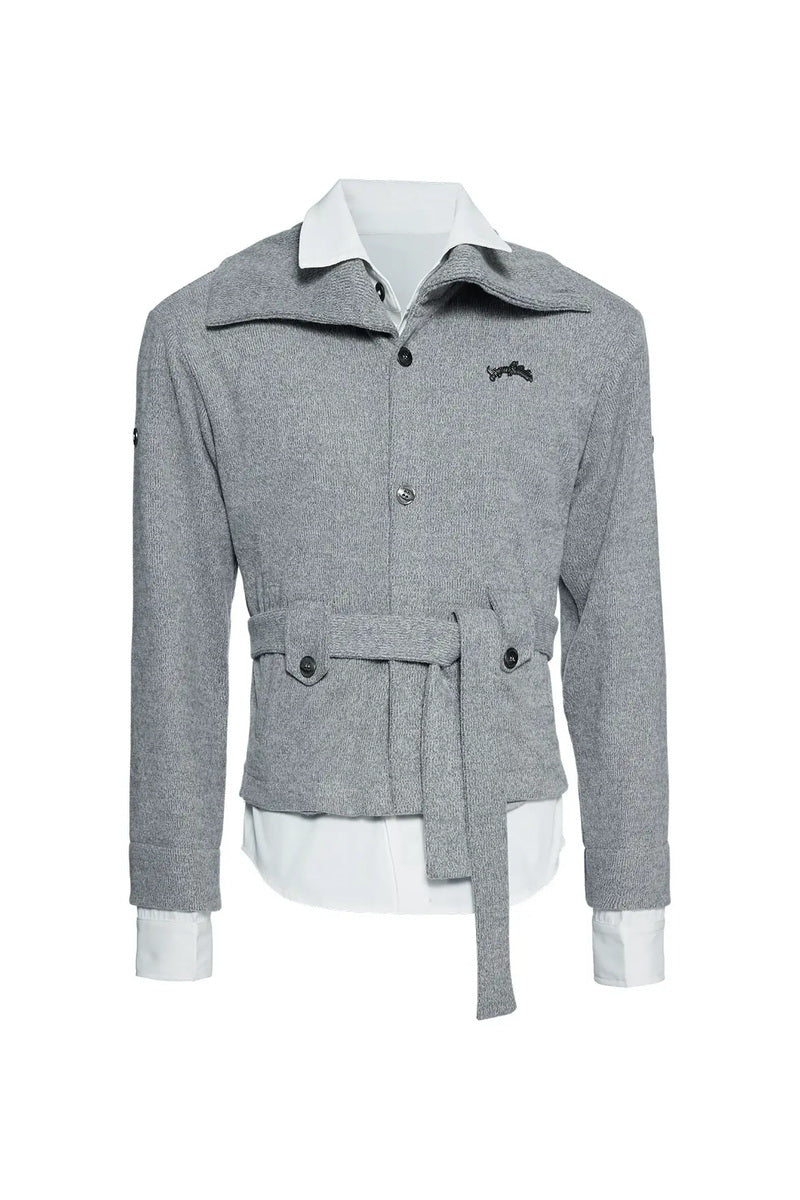 Belted Layered Knit Cardigan
