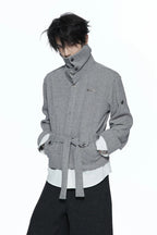 Belted Layered Knit Cardigan