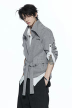 Belted Layered Knit Cardigan