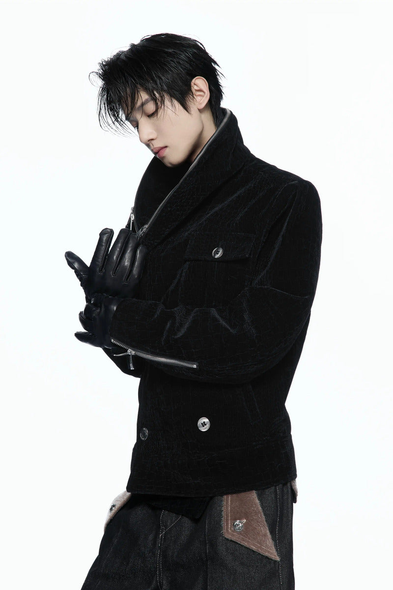 Croc Texture Zip Jacket