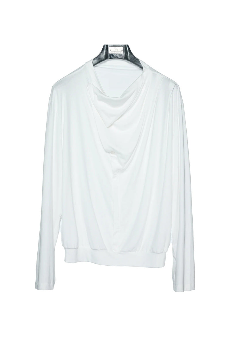 Asymmetric Draped Cowl Neck Top