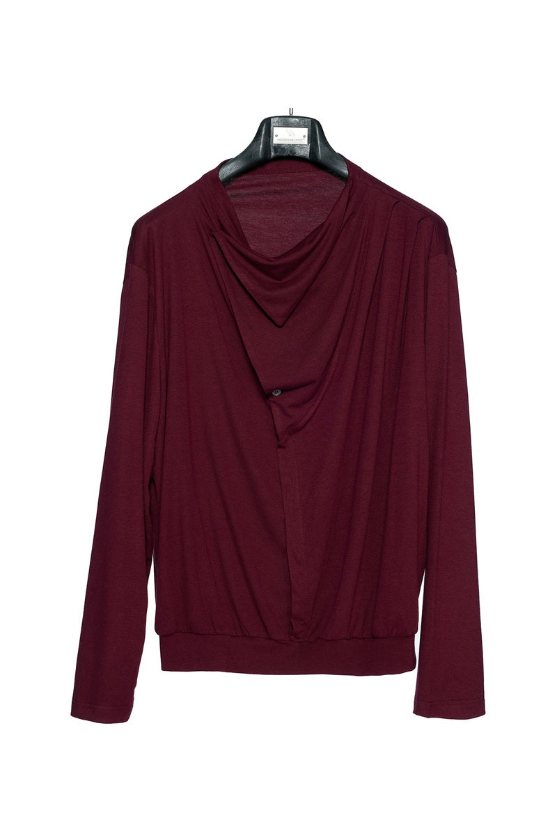 Asymmetric Draped Cowl Neck Top
