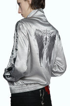 Wing Embroidered Layered Jacket
