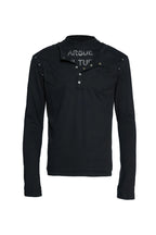 Distressed Rhinestone Layered Henley