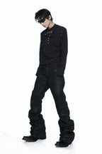 Distressed Rhinestone Layered Henley
