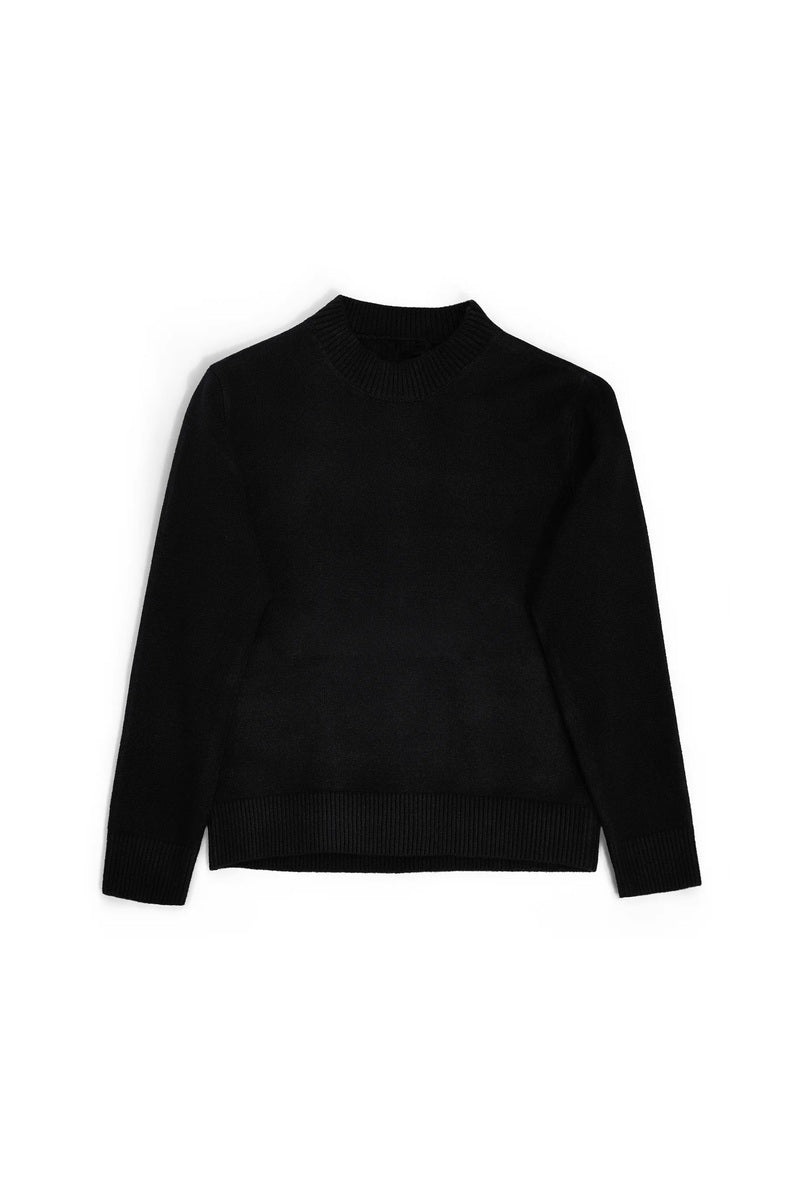Ribbed Wool Blend Crewneck Sweater