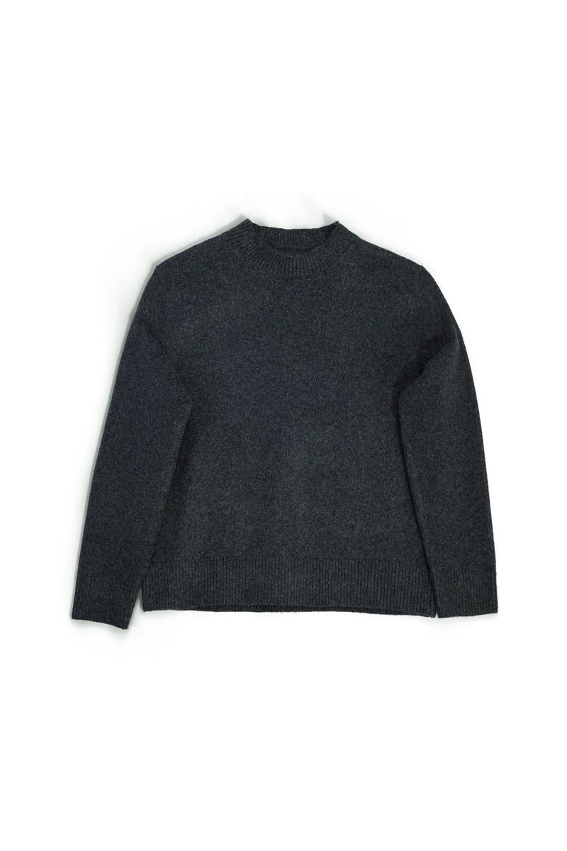 Ribbed Wool Blend Crewneck Sweater