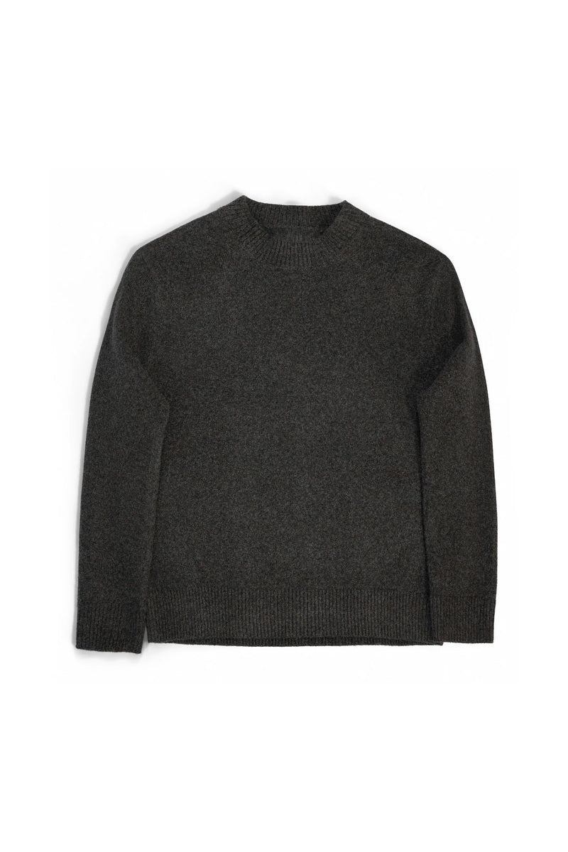 Ribbed Wool Blend Crewneck Sweater