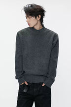 Ribbed Wool Blend Crewneck Sweater