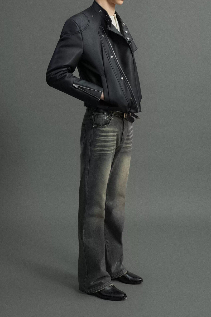Asymmetric Zip Lined Jacket