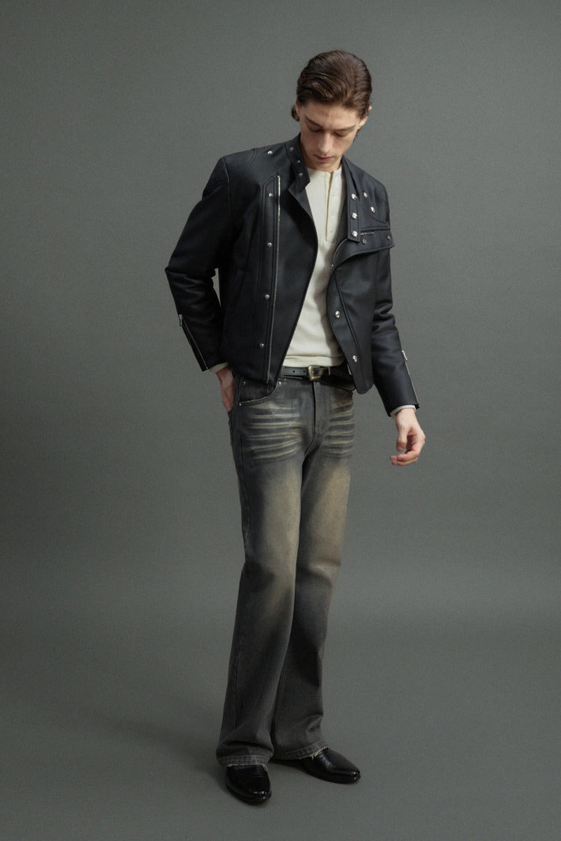 Asymmetric Zip Lined Jacket