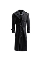 Double Collar Belted Long Coat