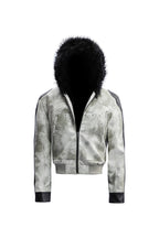 Snake Panel Faux Fur Jacket